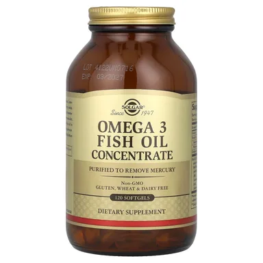 Фото товара: Рыбий жир Solgar Omega 3 Concentrate, 120 мягких капсул