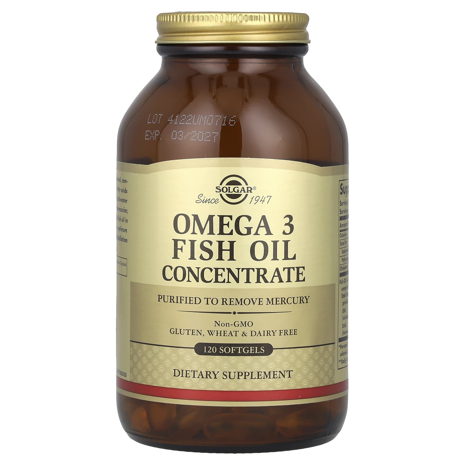 Рыбий жир Solgar Omega 3 Concentrate, 120 мягких капсул