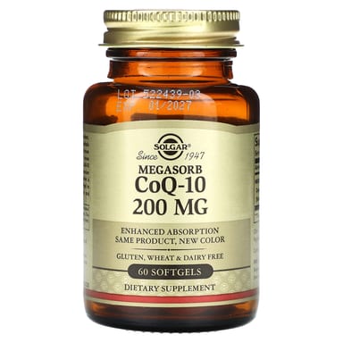 Коэнзим Q10 Solgar Megasorb, 200 мг, 60 мягких капсул
