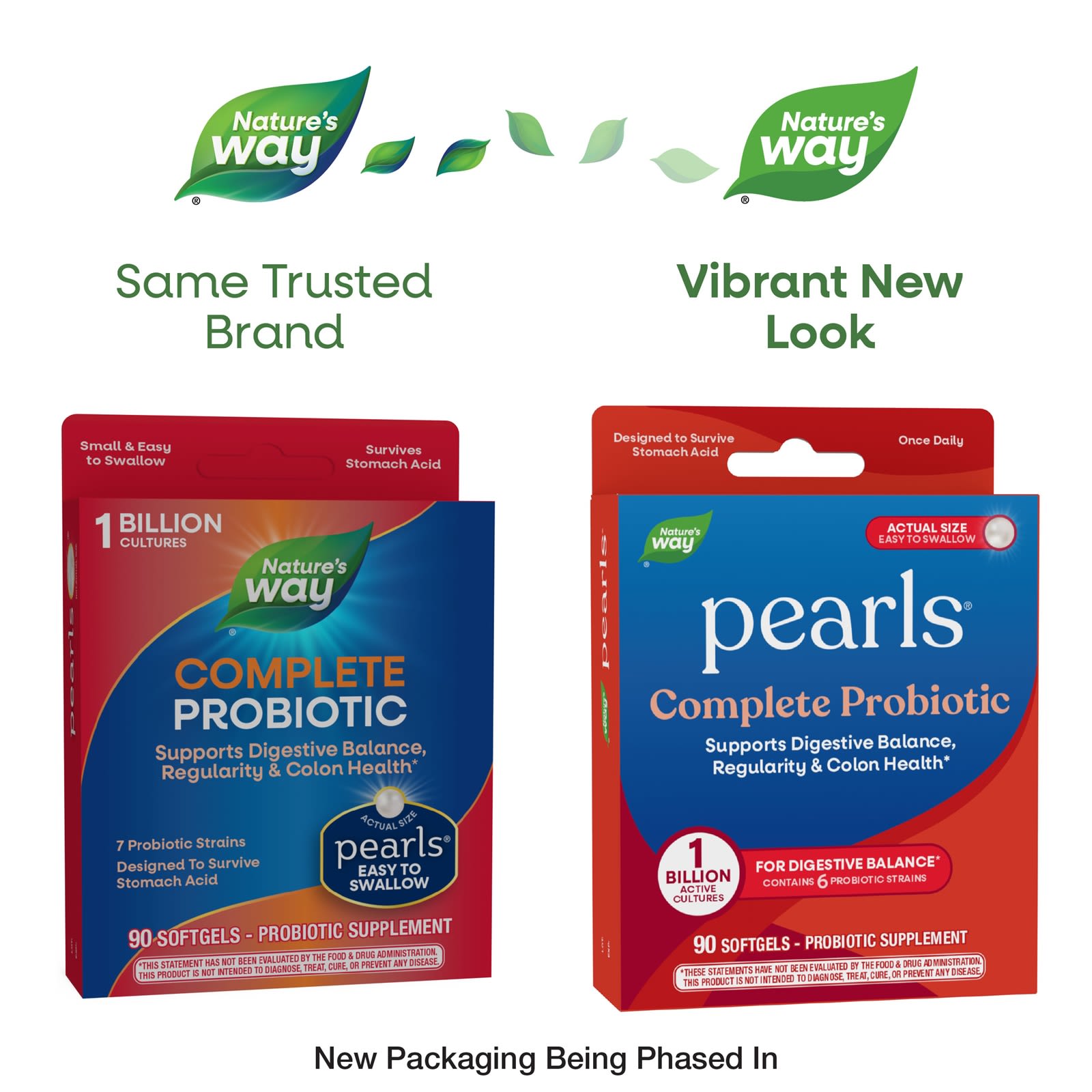 Пробиотик Nature's Way Pearls® Complete, 1 млрд КОЕ, 90 мягких капсул