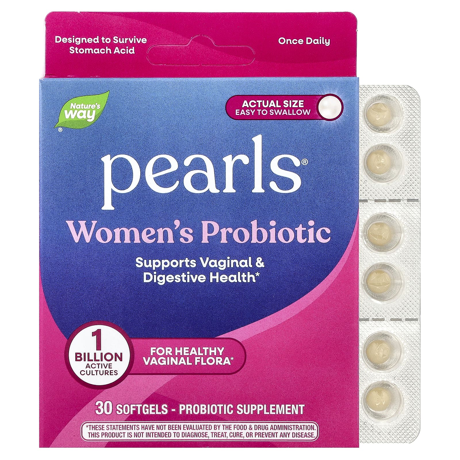 Пробиотик Nature's Way Pearls® Women's, 1 млрд КОЕ, 30 мягких капсул — фото 2
