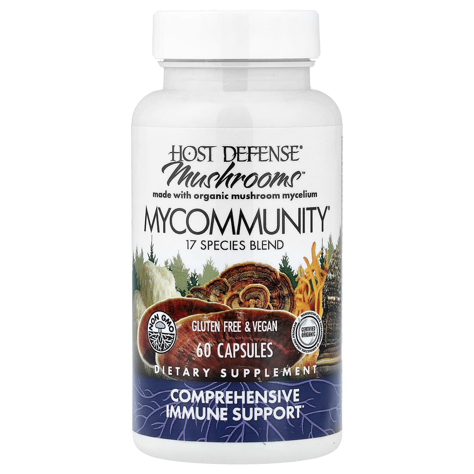 Грибной комплекс Host Defense™ MyCommunity®, 60 капсул