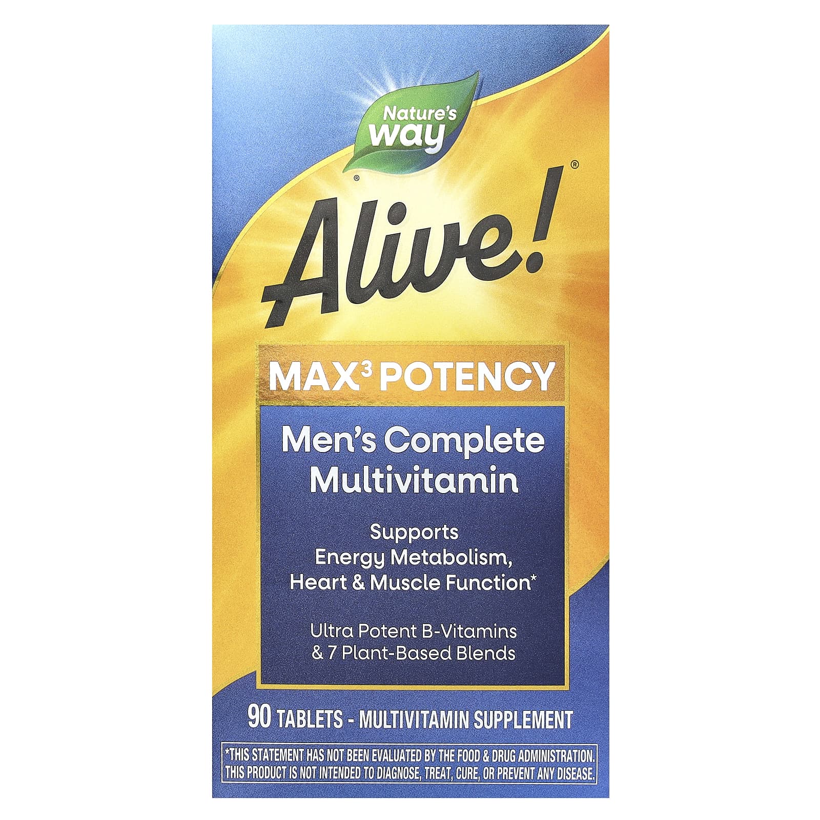 Мультивитамины Nature's Way Alive!® Max3 Potency Men's Complete, 90 таблеток — фото 2