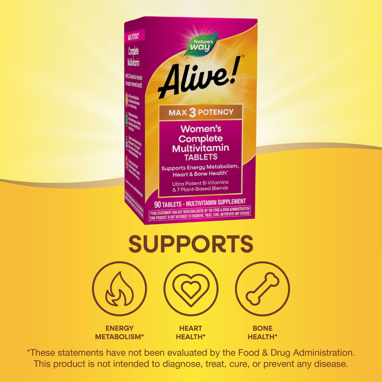 Мультивитамины Nature's Way Alive!® Max 3 Potency Women's Complete, 90 таблеток — фото 7