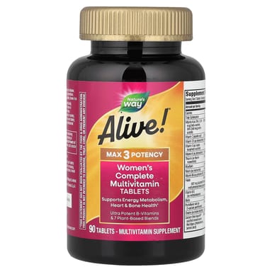 Мультивитамины Nature's Way Alive!® Max 3 Potency Women's Complete, 90 таблеток