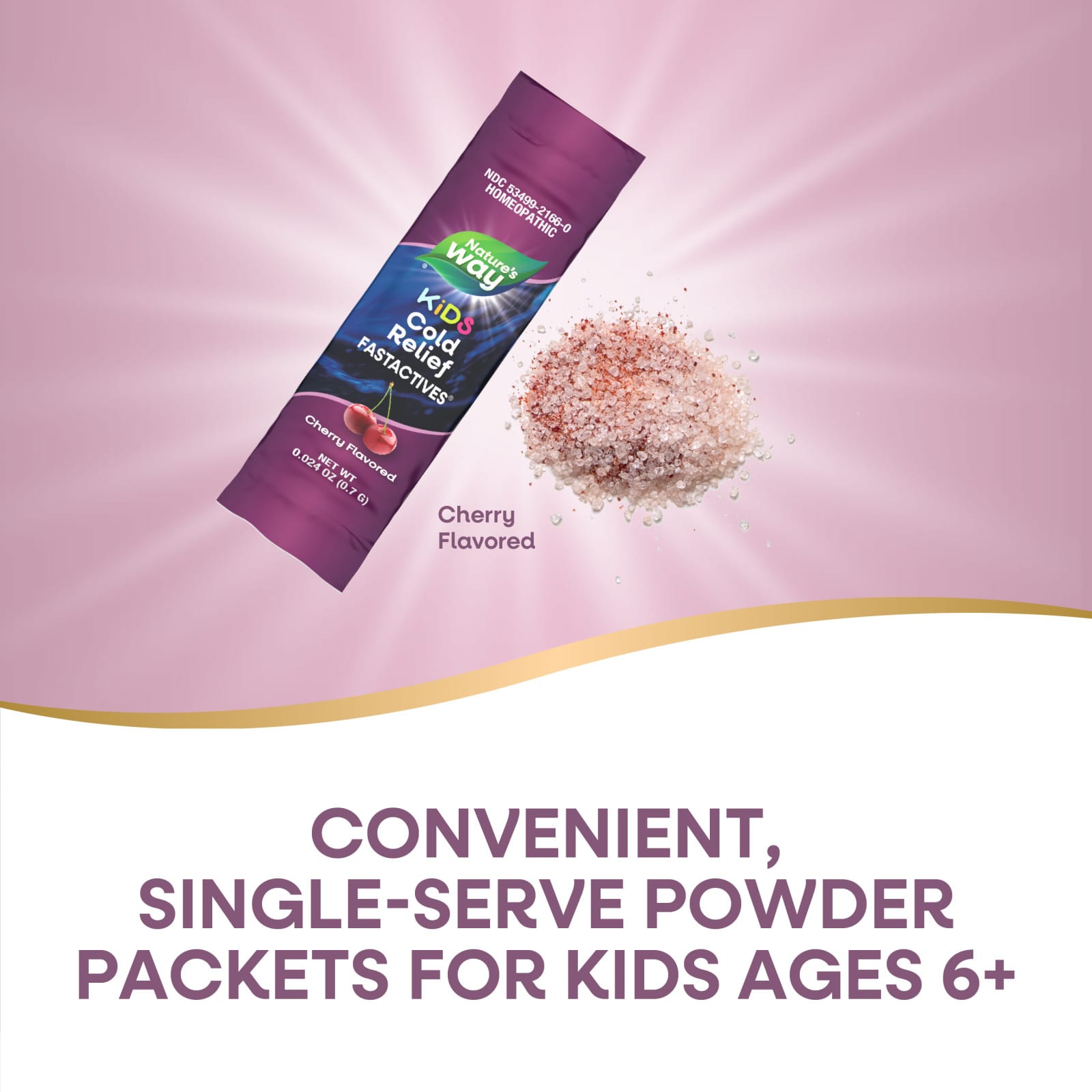 Детское пудра Nature's Way Umcka® Cold Relief FastActives® For 10 Packets, вкус Cherry, для детей от 6 лет, 0.7 г, саше — фото 7