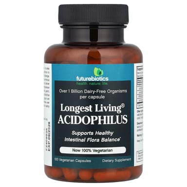 Пробиотик ацидофилус Futurebiotics Longest Living®, 100 растительных капсул
