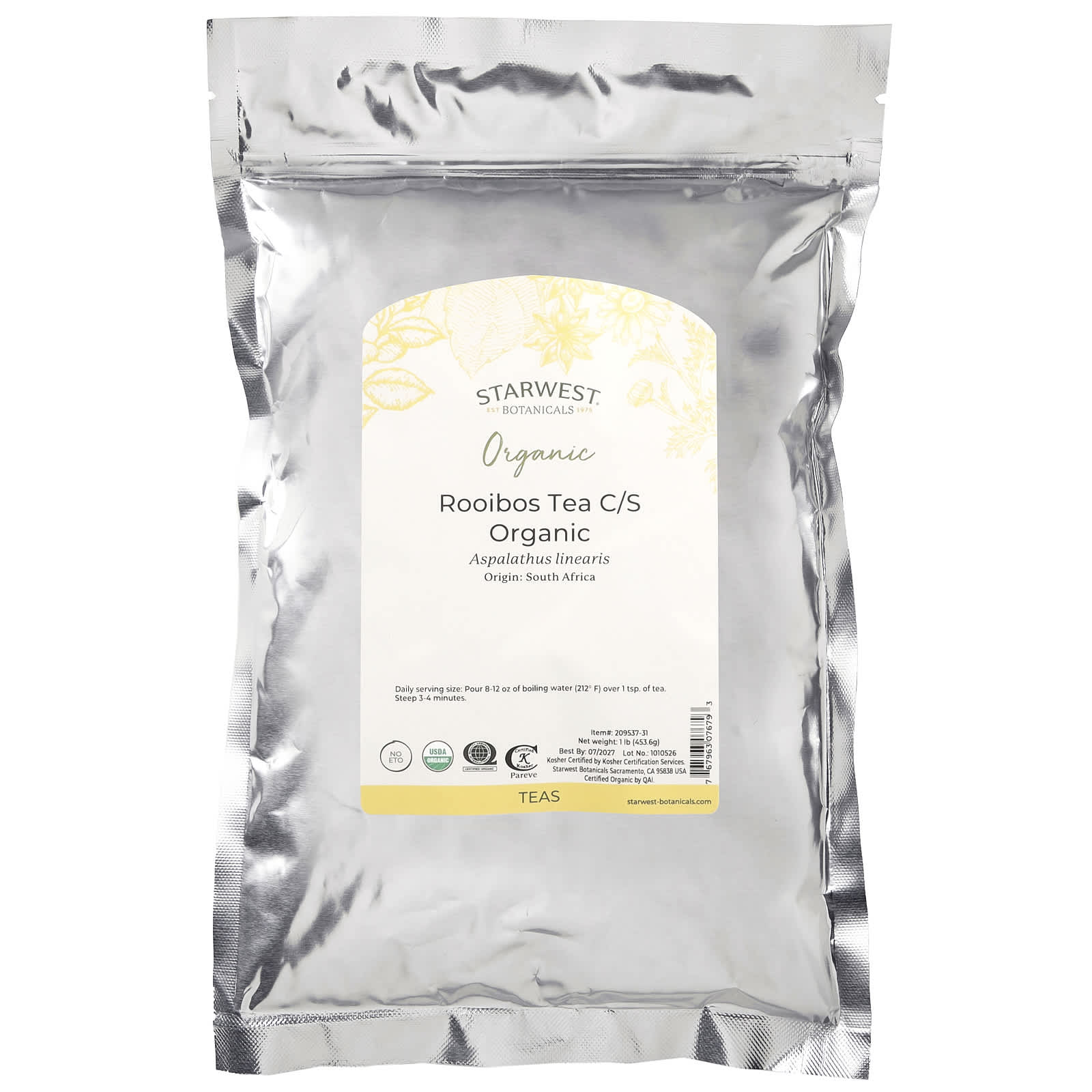 Чай Starwest Botanicals Organic Rooibos Cut & Sifted, 453.6 г — фото 2