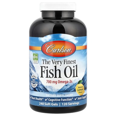 Рыбий жир Carlson The Very Finest, вкус Natural Lemon, 240 мягких капсул