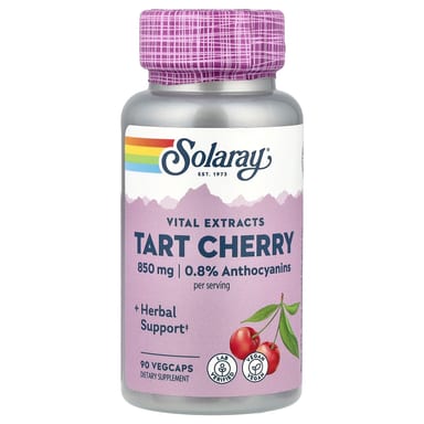 Экстракт терпкой вишни Solaray Vital Extracts, вкус Tart Cherry, 425 мг, 90 растительных капсул