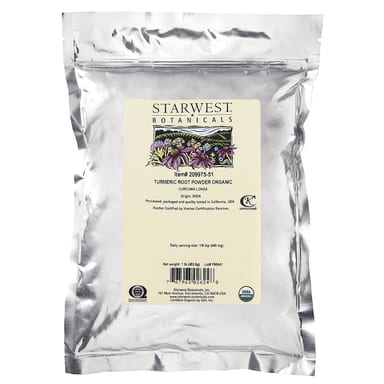Куркума Starwest Botanicals Organic Root Powder, 453.6 г, порошок