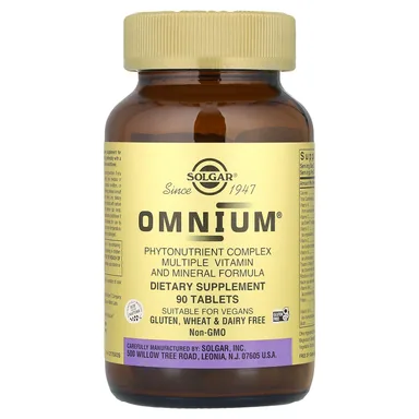 Фото товара: Комплекс Solgar Omnium® Phytonutrient Multiple Vitamin and Mineral Formula, 90 таблеток