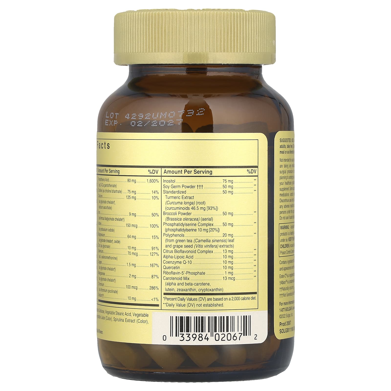 Комплекс Solgar Omnium® Phytonutrient Multiple Vitamin and Mineral Formula, 90 таблеток — фото 2