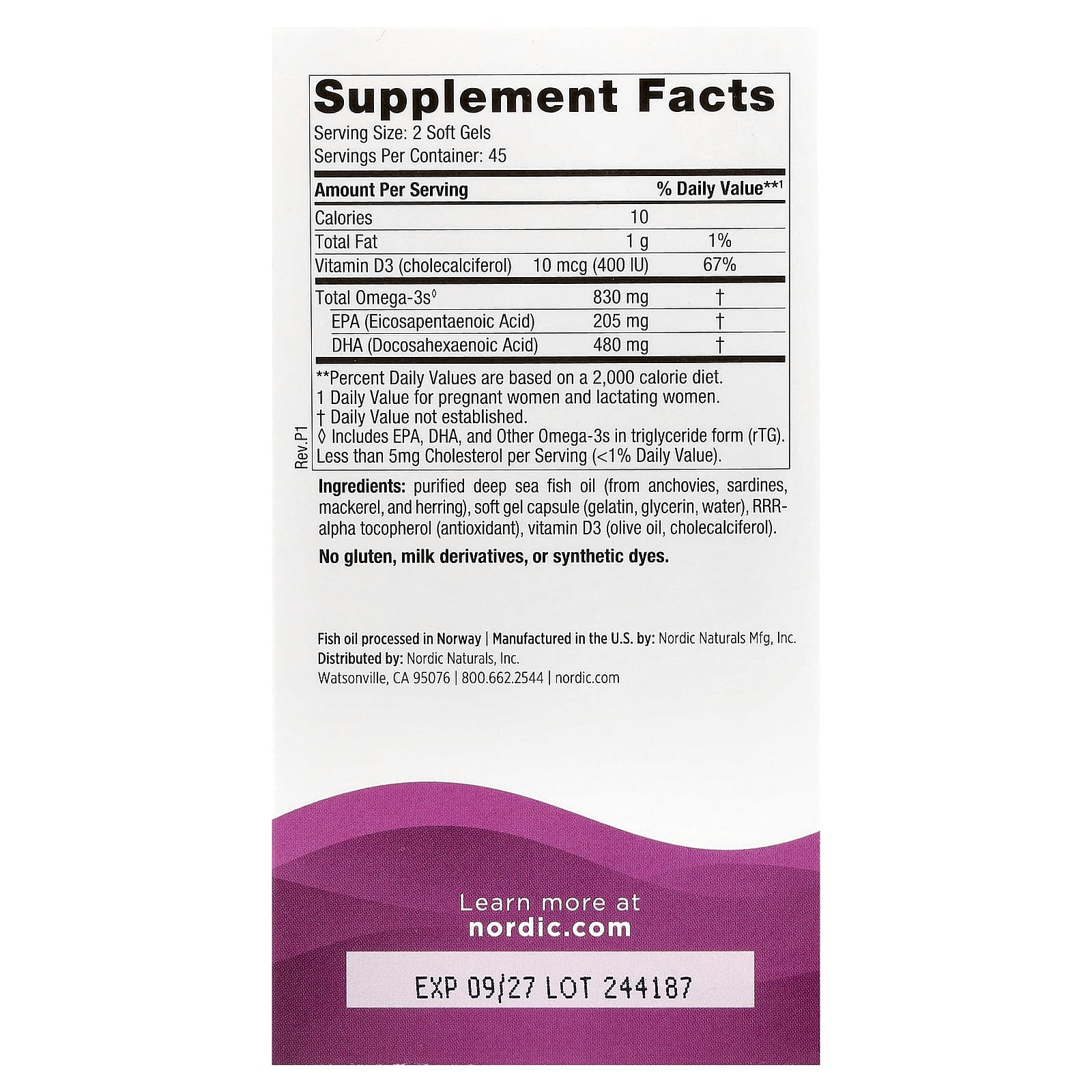 DHA для беременных Nordic Naturals, 90 мягких капсул — фото 3
