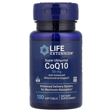 Фото товара: Убихинол Life Extension Super CoQ10 with Enhanced Mitochondrial Support, 50 мг, 100 мягких капсул