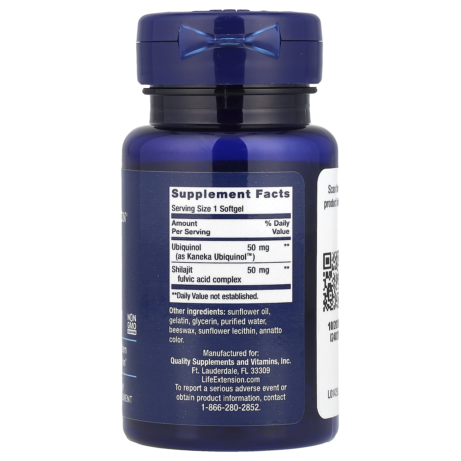 Убихинол Life Extension Super CoQ10 with Enhanced Mitochondrial Support, 50 мг, 100 мягких капсул — фото 2