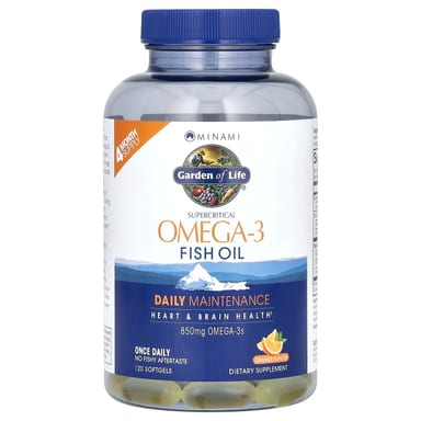 Рыбий жир Minami Nutrition Supercritical Omega-3, вкус Orange, 850 мг, 120 мягких капсул