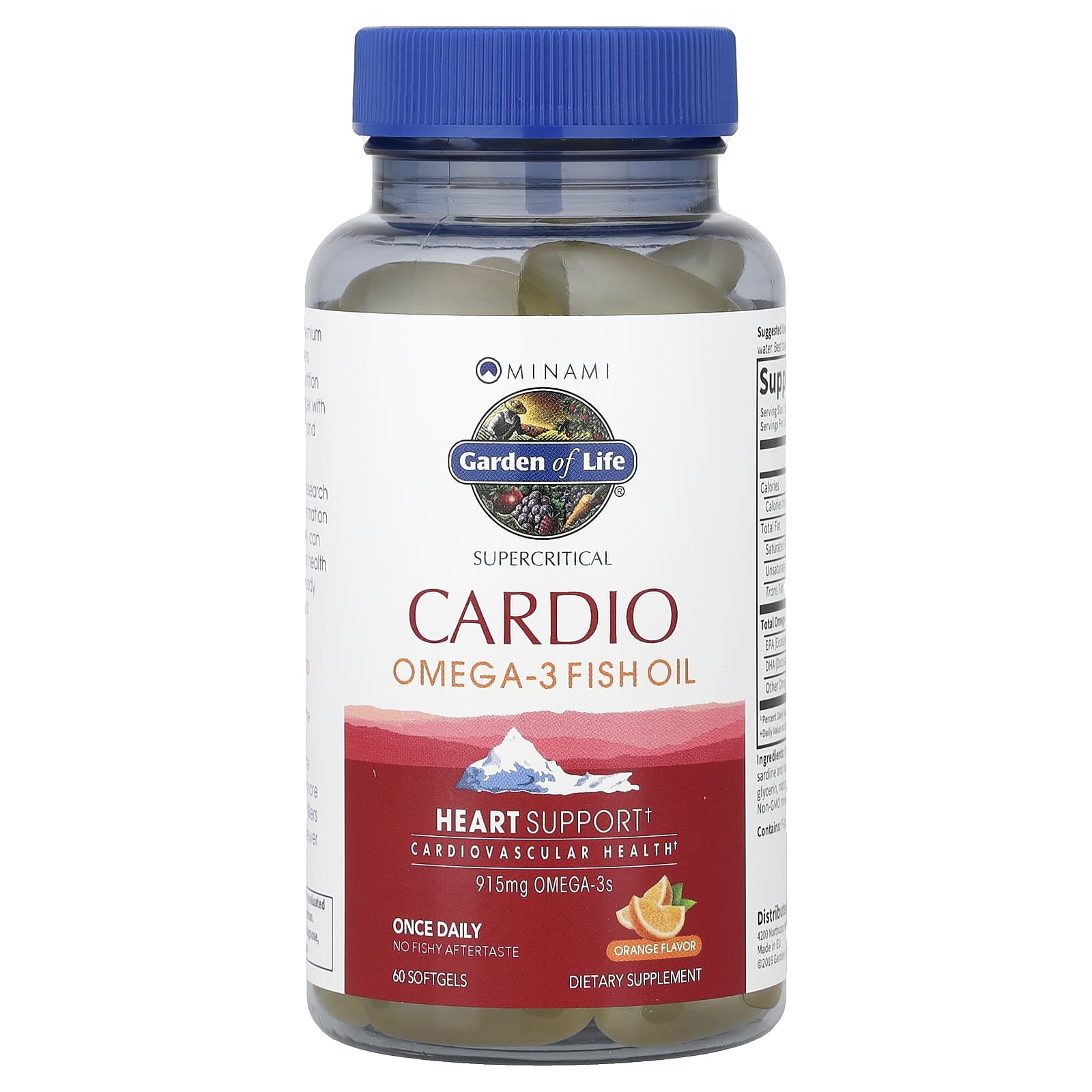 Рыбий жир Minami Nutrition Supercritical Cardio Omega-3, вкус Orange, 915 мг, 60 мягких капсул
