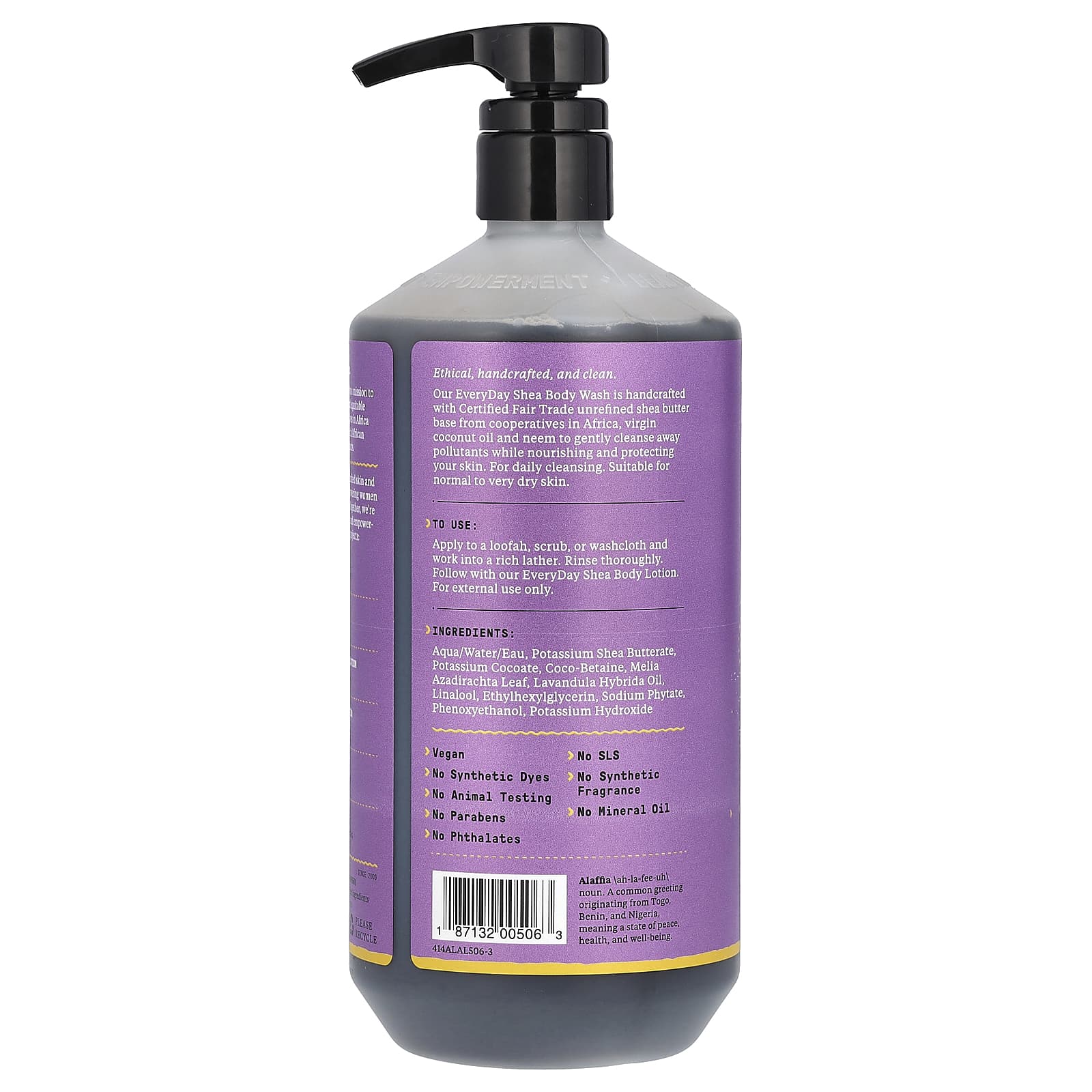 Гель для душа Alaffia Everyday Shea Normal to Very Dry Skin, оттенок Lavender, 946 мл — фото 2