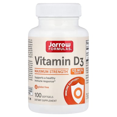 Витамин D3 Jarrow Formulas, 125 мкг (5000 МЕ), 100 мягких капсул