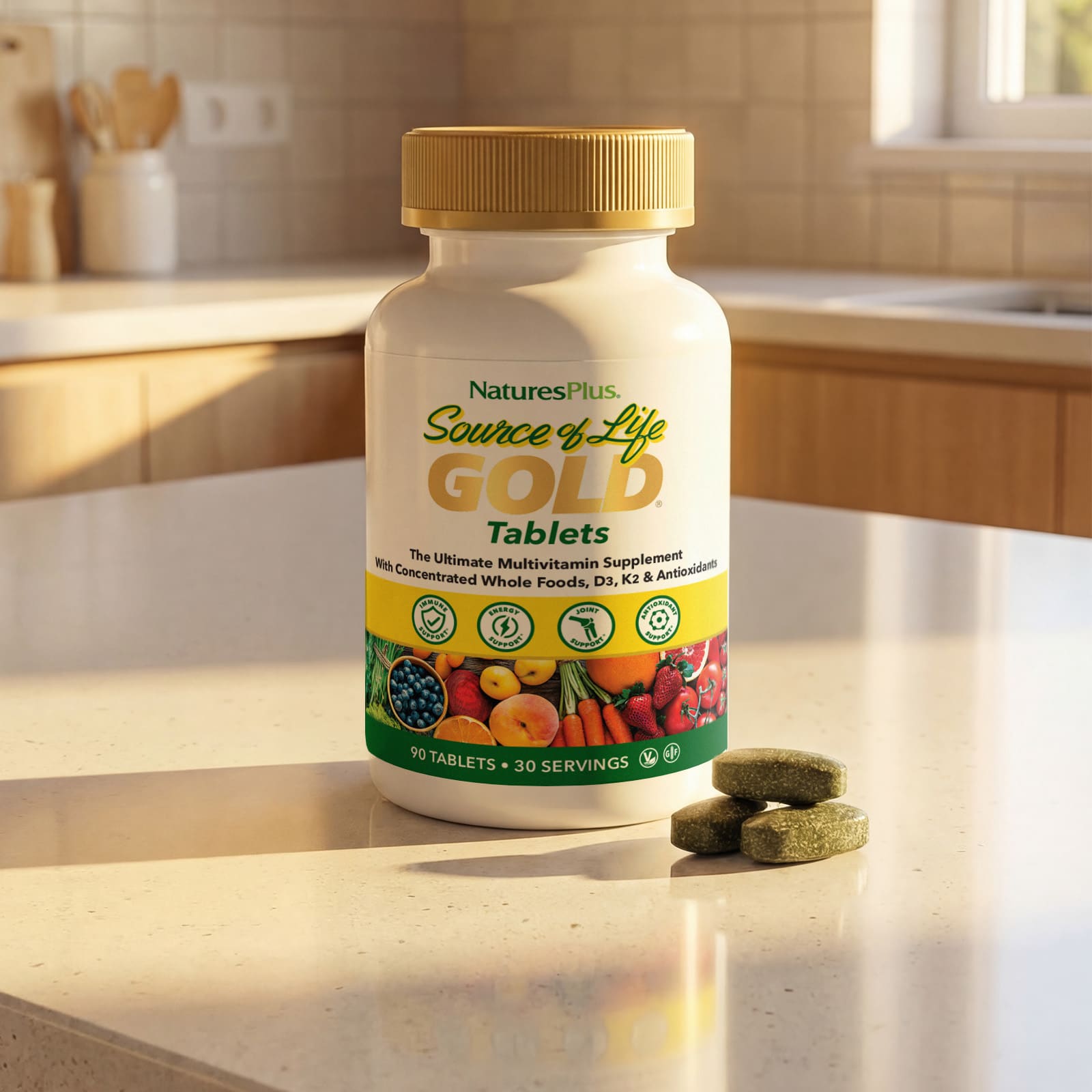Мультивитамины NaturesPlus Source of Life® Gold The Ultimate Supplement, 90 таблеток — фото 6