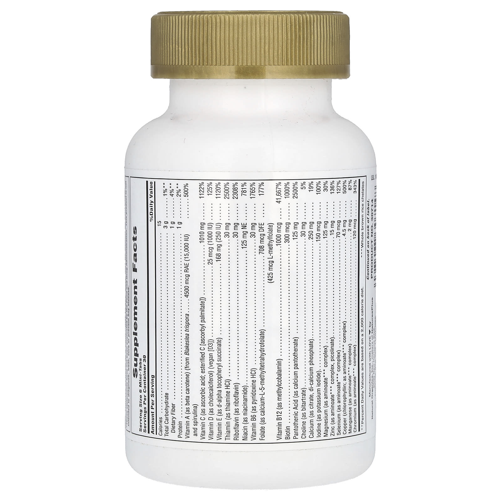 Мультивитамины NaturesPlus Source of Life® Gold The Ultimate Supplement, оттенок 180 Mini-Tabs — фото 2