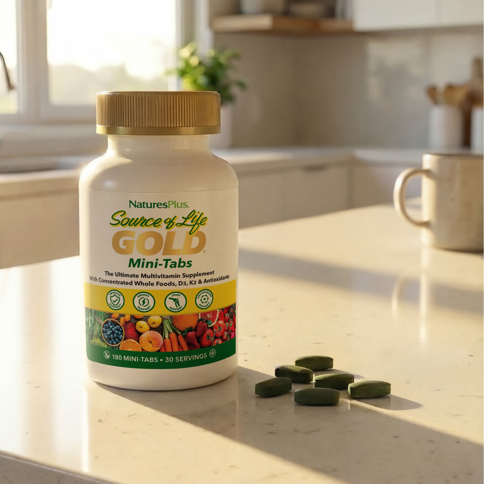 Мультивитамины NaturesPlus Source of Life® Gold The Ultimate Supplement, оттенок 180 Mini-Tabs — фото 6