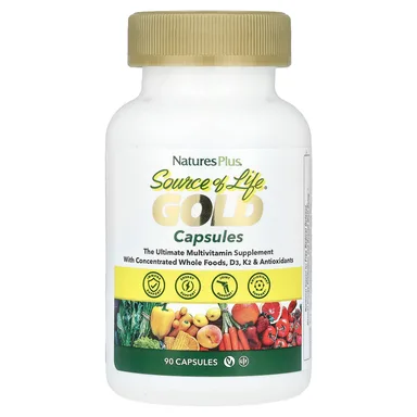 Фото товара: Мультивитамины NaturesPlus Source of Life® Gold The Ultimate Supplement, 90 капсул