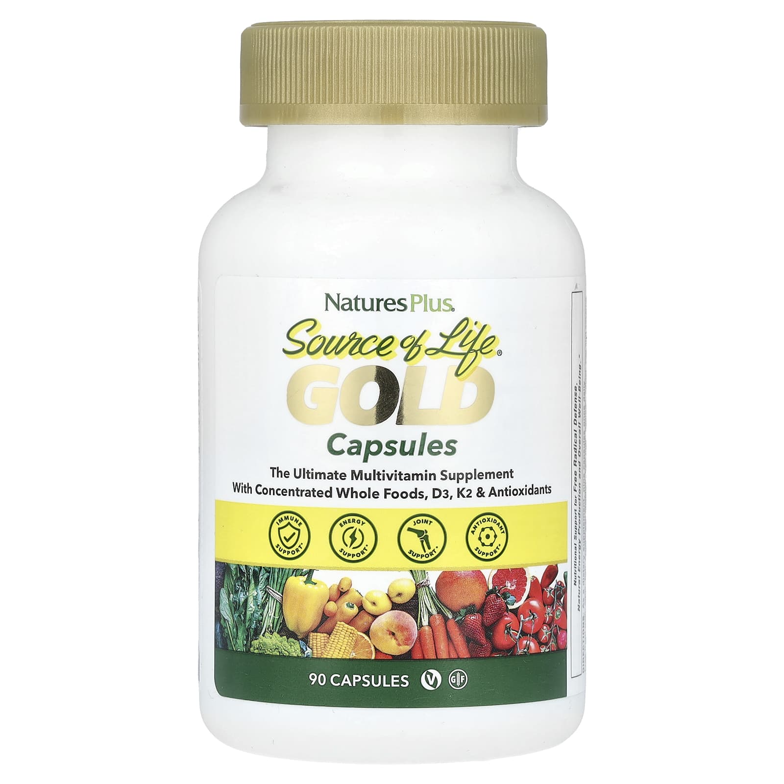 Мультивитамины NaturesPlus Source of Life® Gold The Ultimate Supplement, 90 капсул