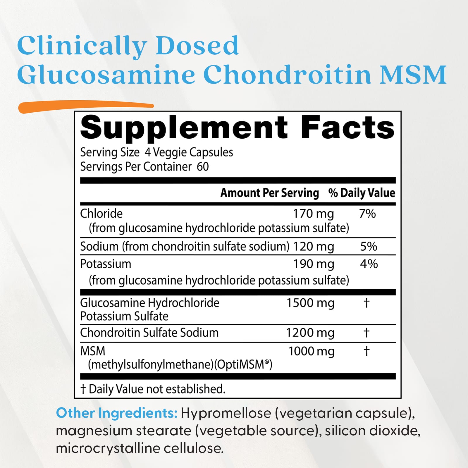 Хондроитин Doctor's Best Glucosamine MSM with OptiMSM®, 240 растительных капсул — фото 5