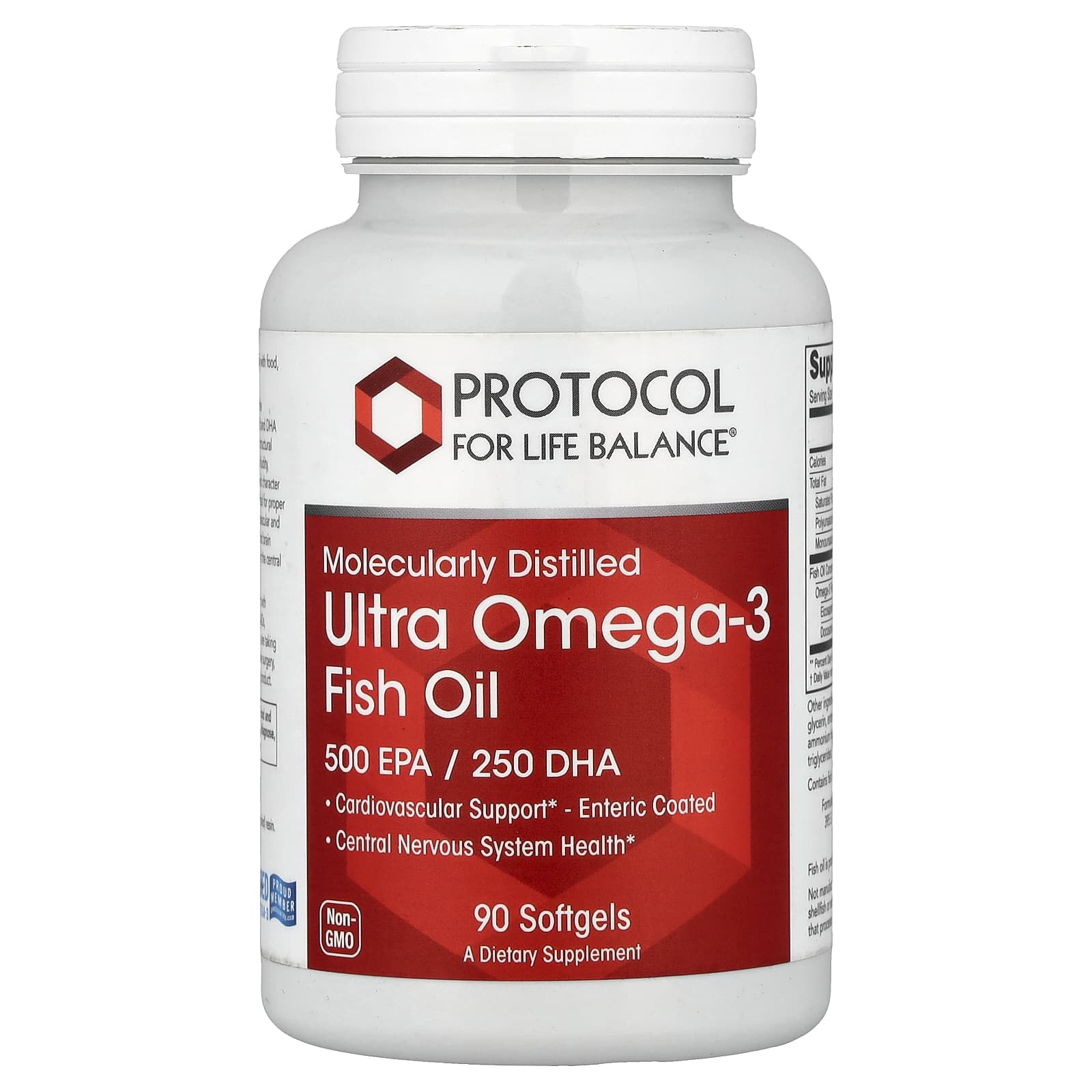 Рыбий жир Protocol for Life Balance Molecularly Distilled Ultra Omega-3, 90 мягких капсул