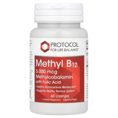 Метил B12 Protocol for Life Balance, 5000 мкг, 60 пастилок