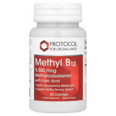 Фото товара: Метил B12 Protocol for Life Balance, 5000 мкг, 60 пастилок