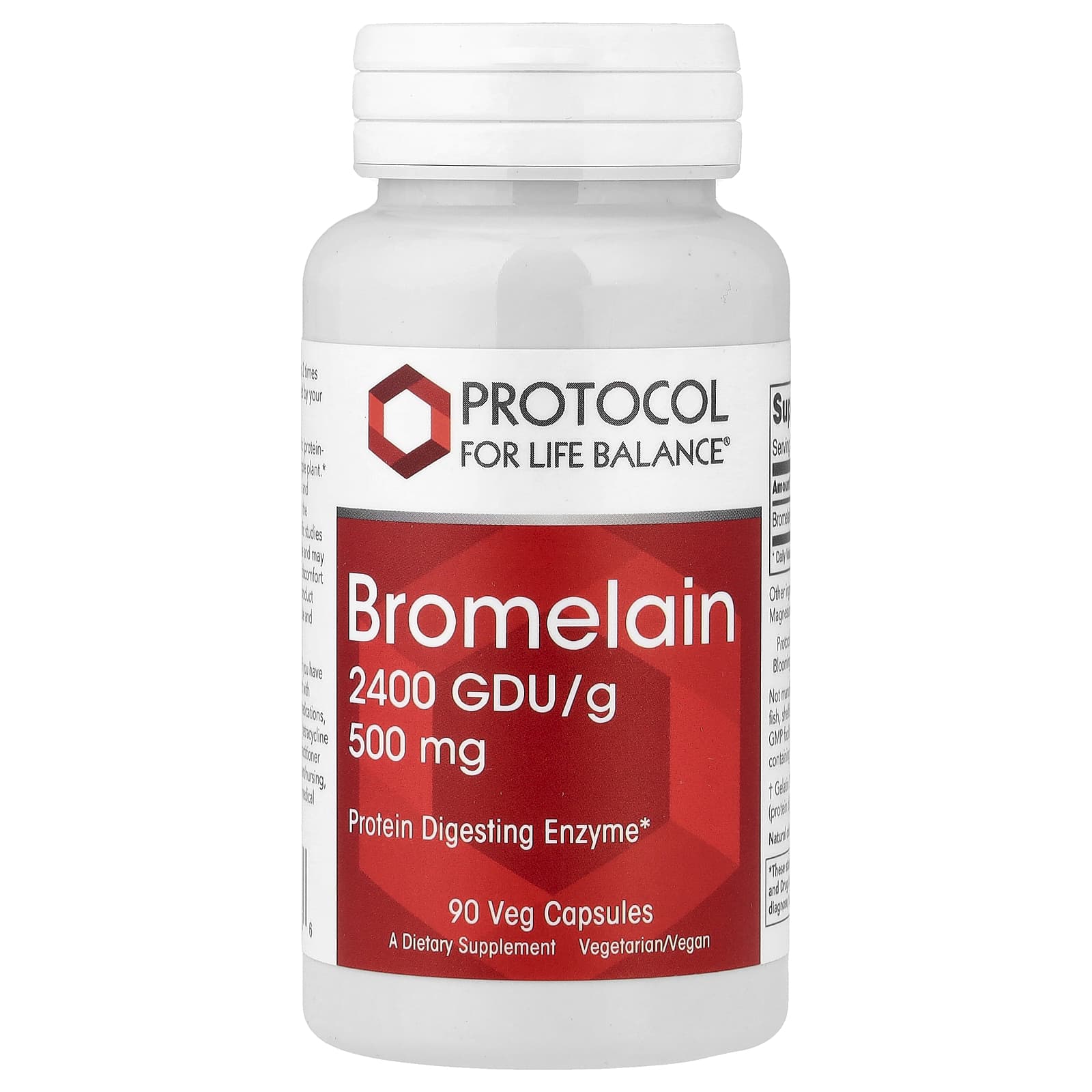 Бромелайн Protocol for Life Balance, 500 мг, 90 растительных капсул