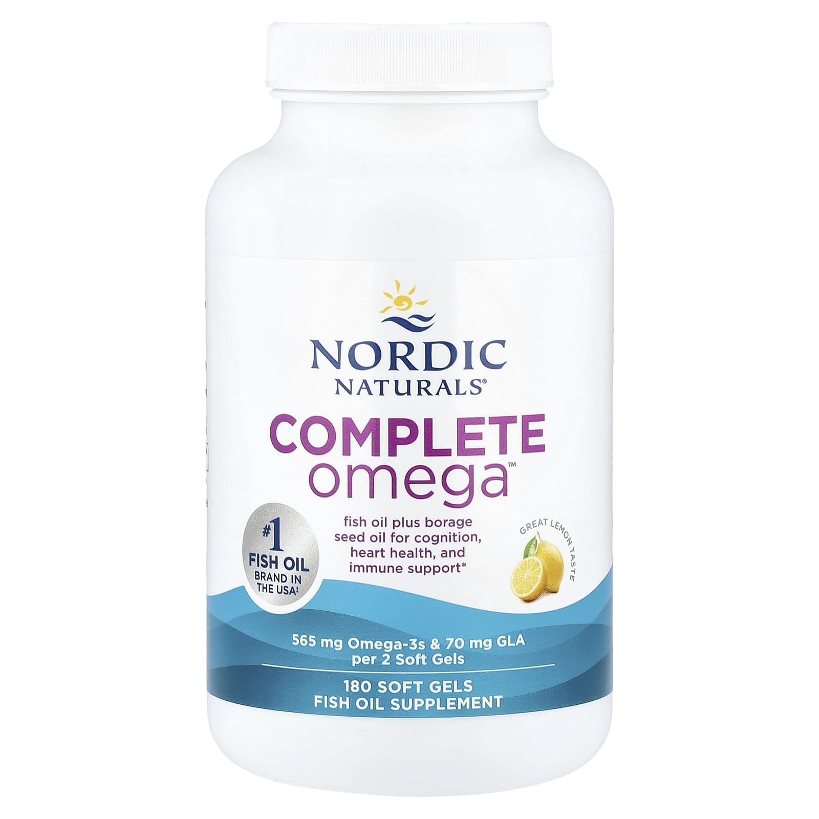Омега-комплекс Nordic Naturals™, вкус Lemon, 180 мягких капсул