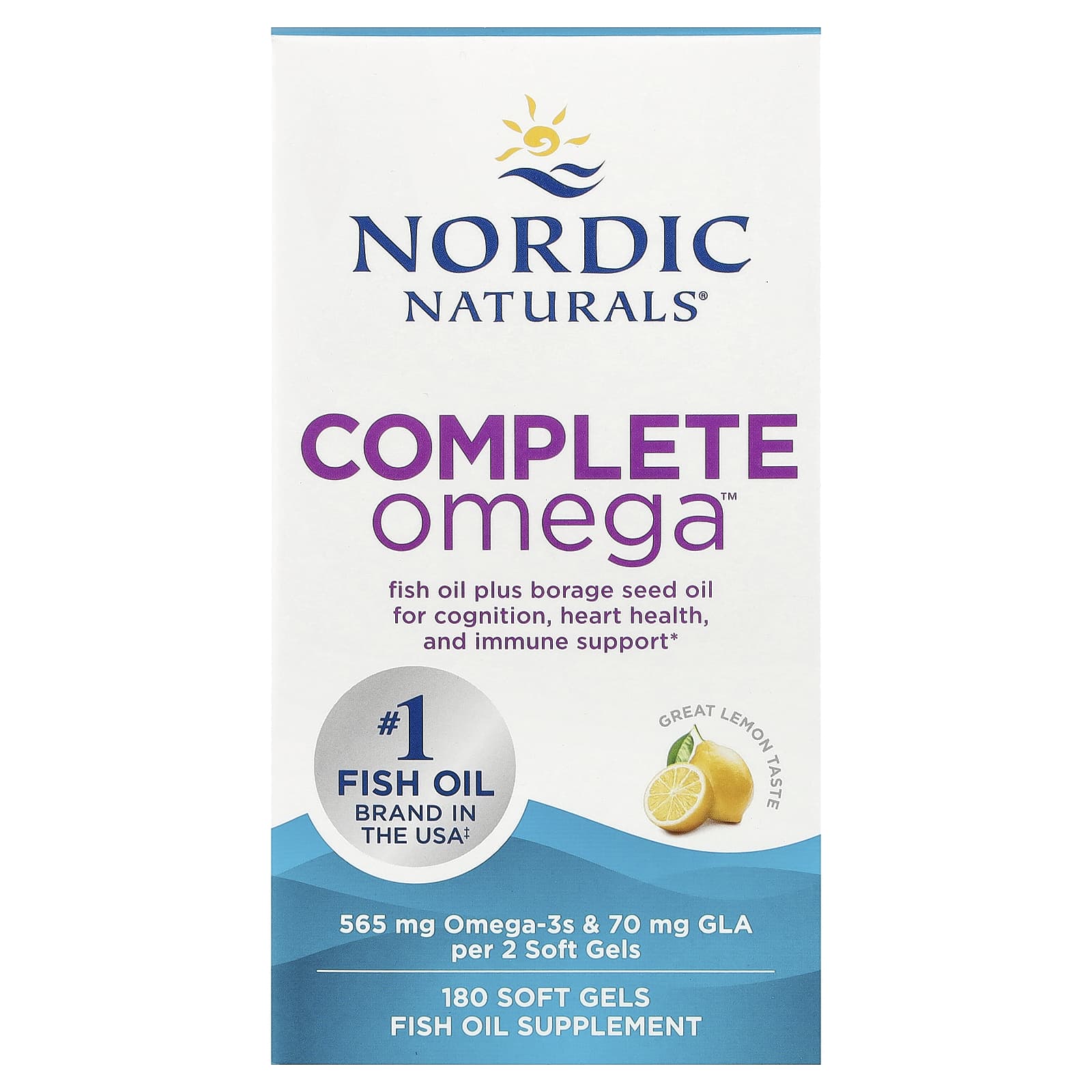 Омега-комплекс Nordic Naturals™, вкус Lemon, 180 мягких капсул — фото 2