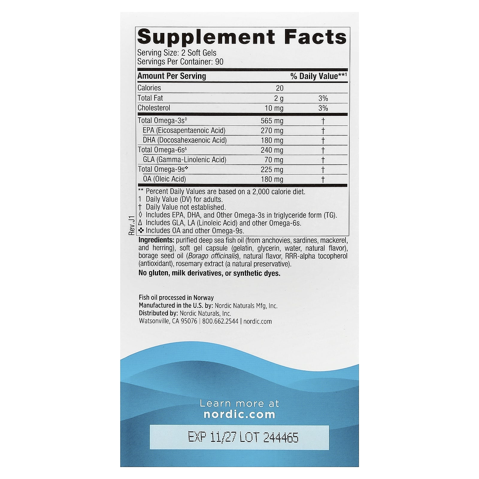 Омега-комплекс Nordic Naturals™, вкус Lemon, 180 мягких капсул — фото 3