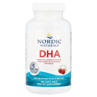 DHA Nordic Naturals, вкус Strawberry, 180 мягких капсул