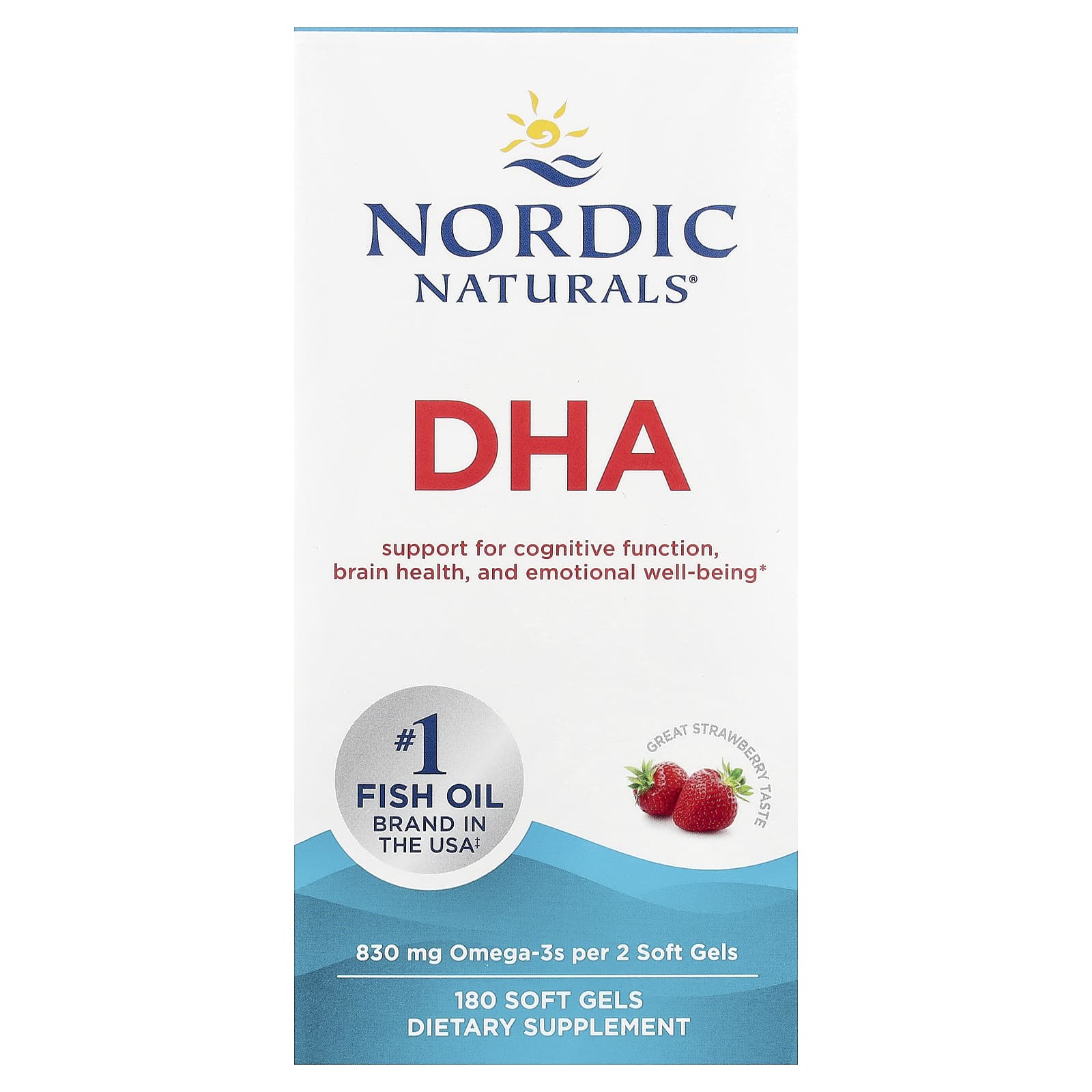 DHA Nordic Naturals, вкус Strawberry, 180 мягких капсул — фото 2