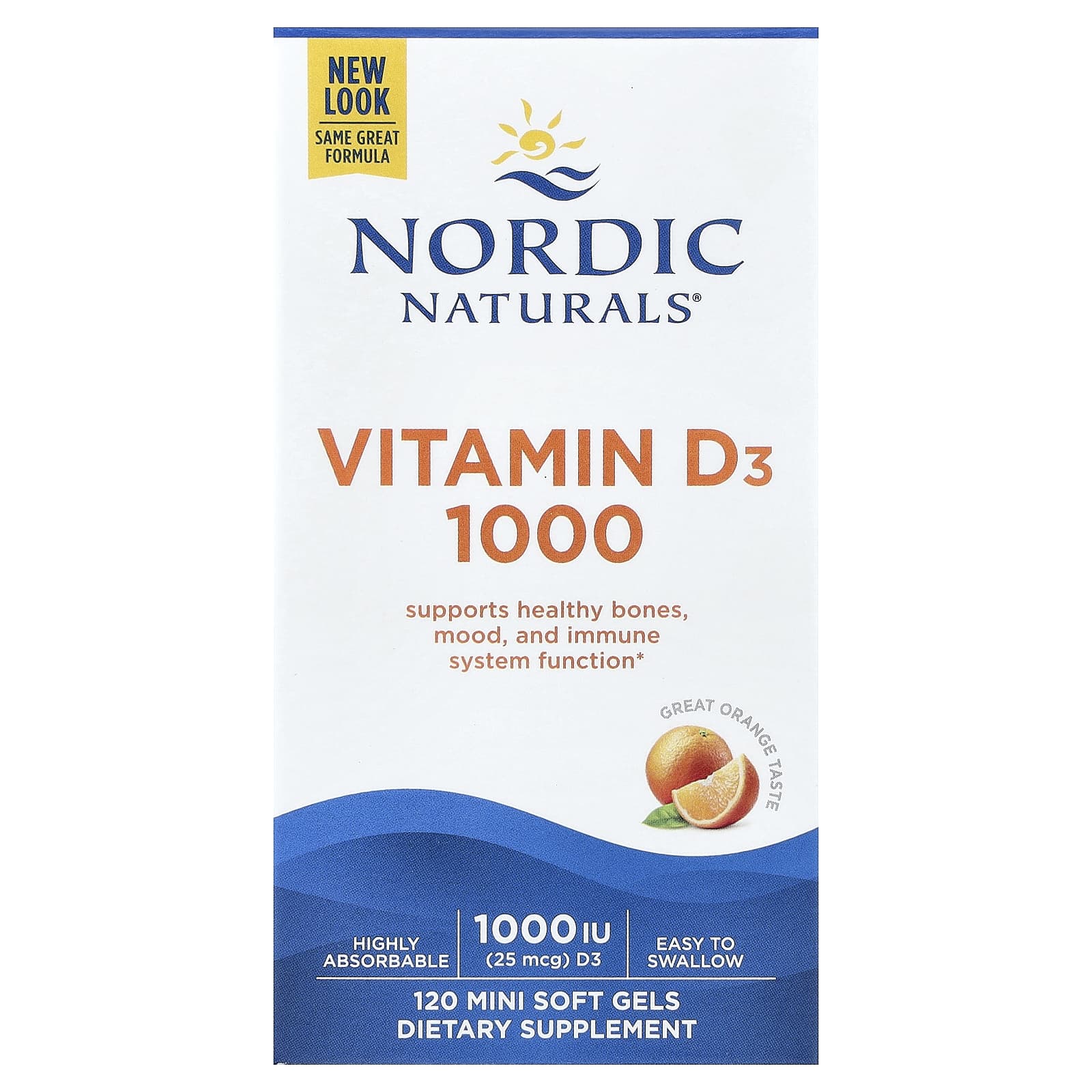Витамин D3 Nordic Naturals 1000, вкус Orange, 25 мкг (1000 МЕ), 120 мягких капсул — фото 2