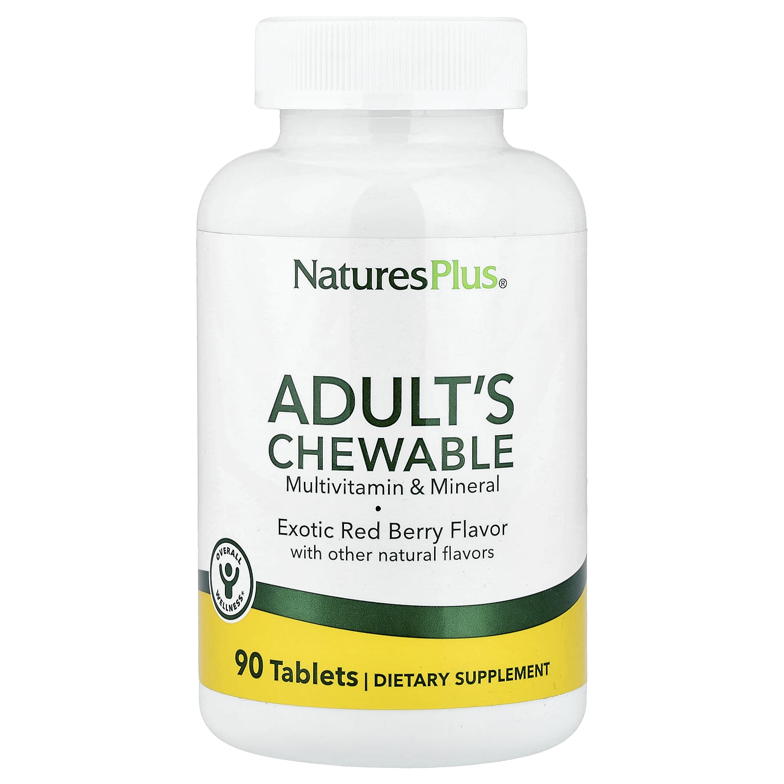 Мультивитаминно-минеральный комплекс NaturesPlus Adult's Chewable Exotic Red Berry, 90 таблеток