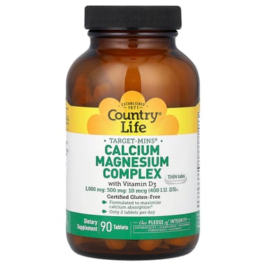 Витамин D3 Country Life Target-Mins Calcium Magnesium Complex , 90 таблеток