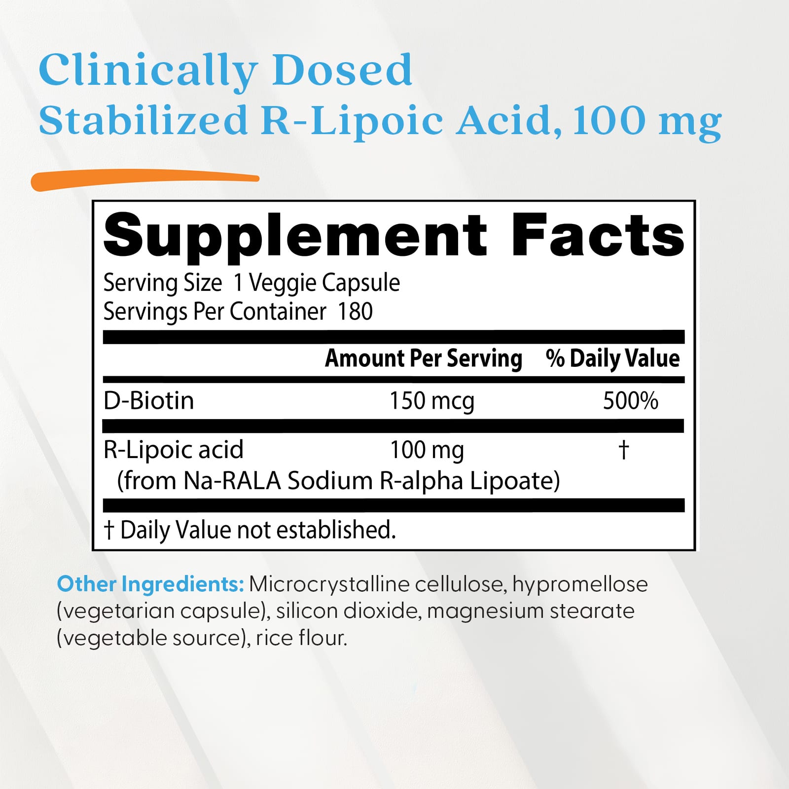 R-липоевая кислота Doctor's Best Stabilized R-Lipoic Acid, 100 мг, 180 растительных капсул — фото 4