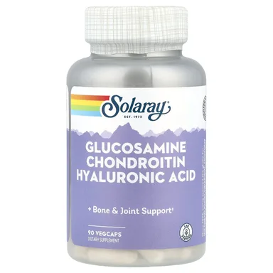 Фото товара: Гиалуроновая кислота Solaray Glucosamine Chondroitin, 90 растительных капсул
