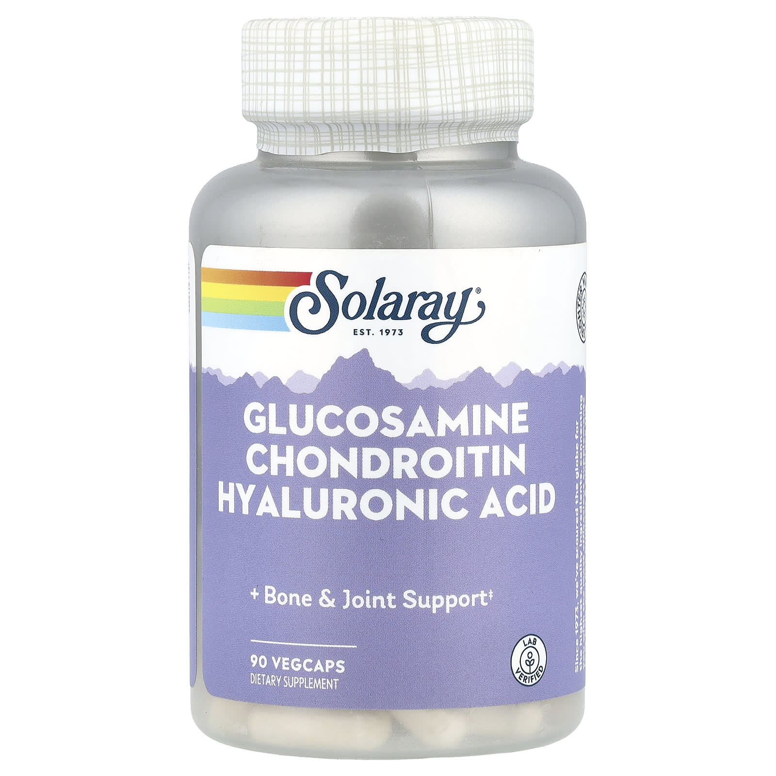 Гиалуроновая кислота Solaray Glucosamine Chondroitin, 90 растительных капсул