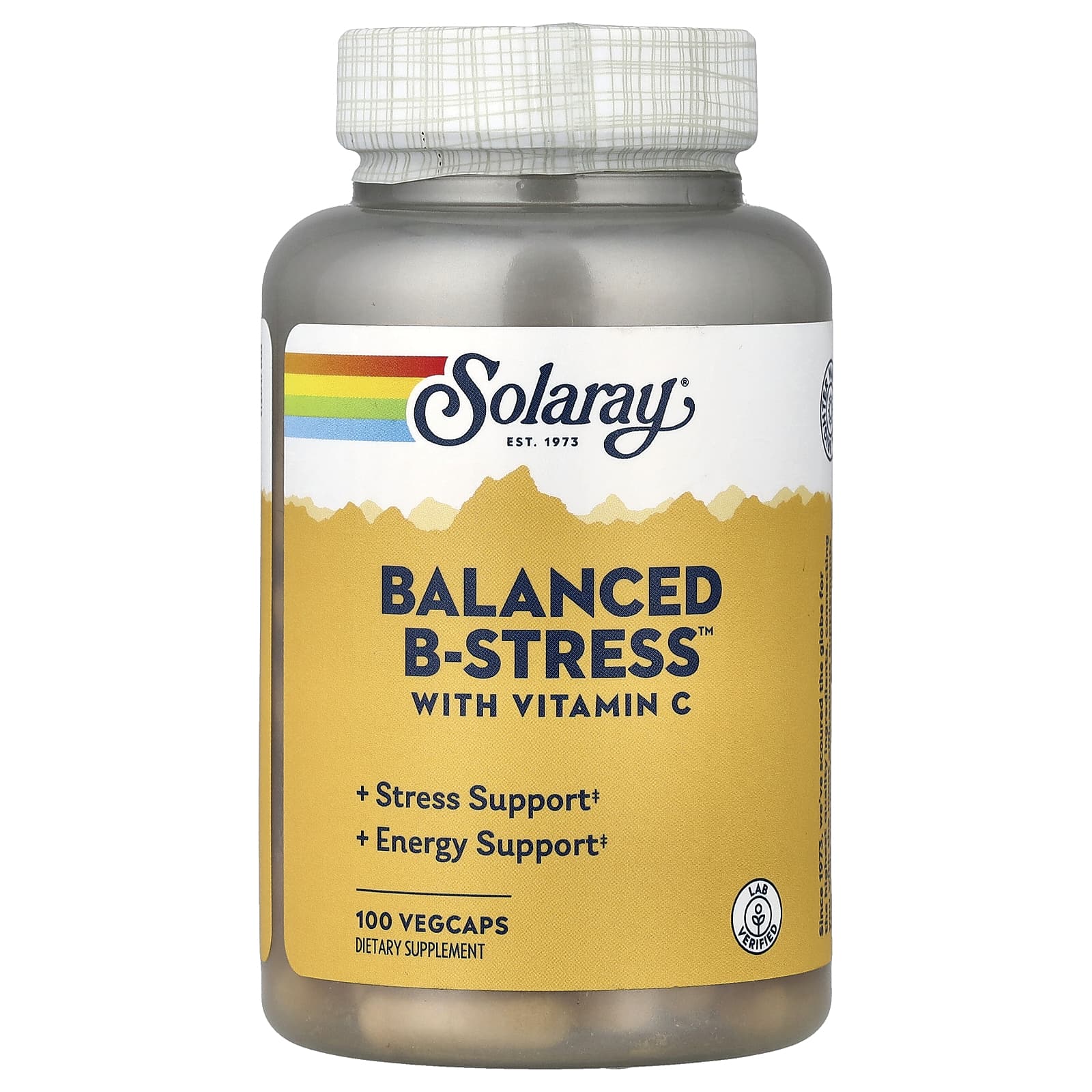 Витамин C Solaray Balanced B-Stress™ , 100 растительных капсул
