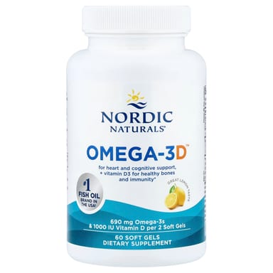Омега-3 с витамином D Nordic Naturals Omega-3D™, вкус Lemon, 60 мягких капсул