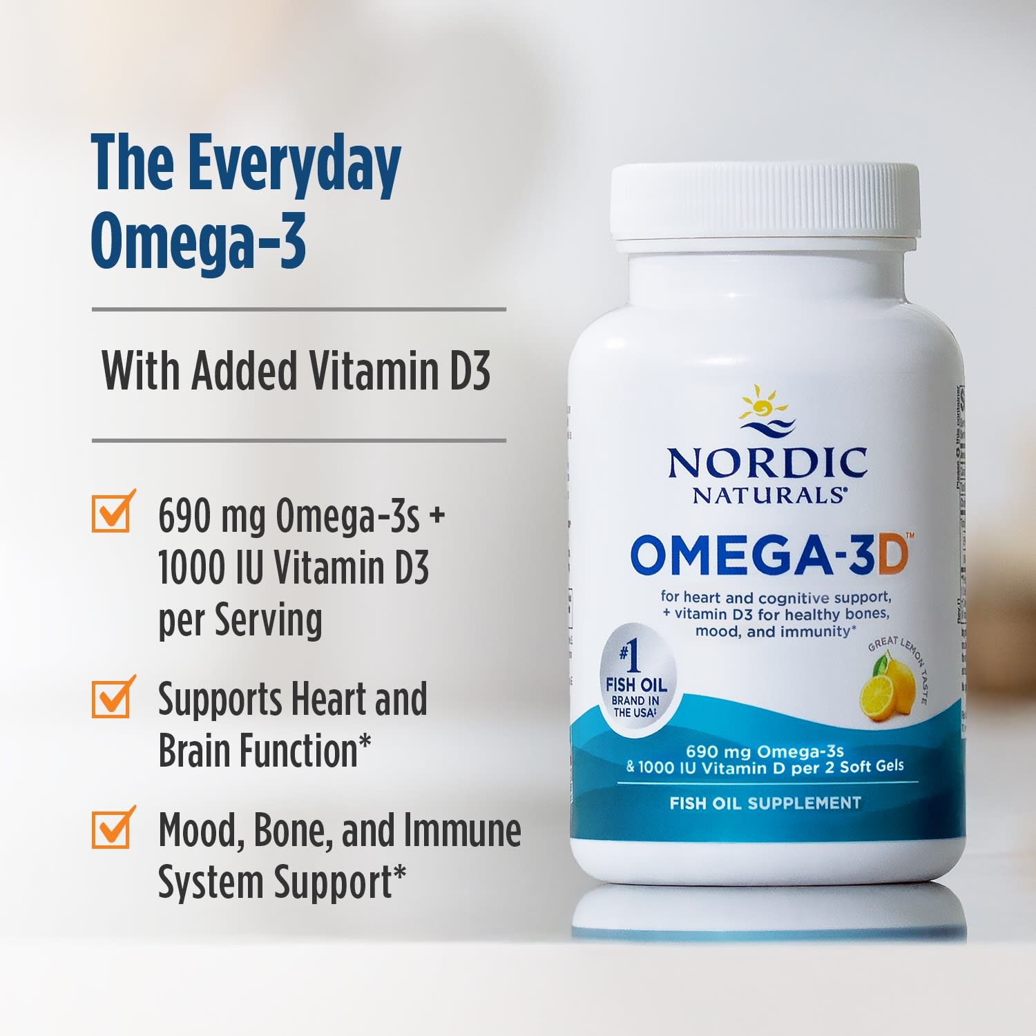Омега-3 с витамином D Nordic Naturals Omega-3D™, вкус Lemon, 60 мягких капсул — фото 4