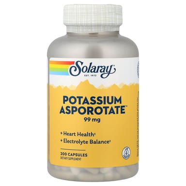 Калий Solaray Asporotate™, 99 мг, 200 капсул