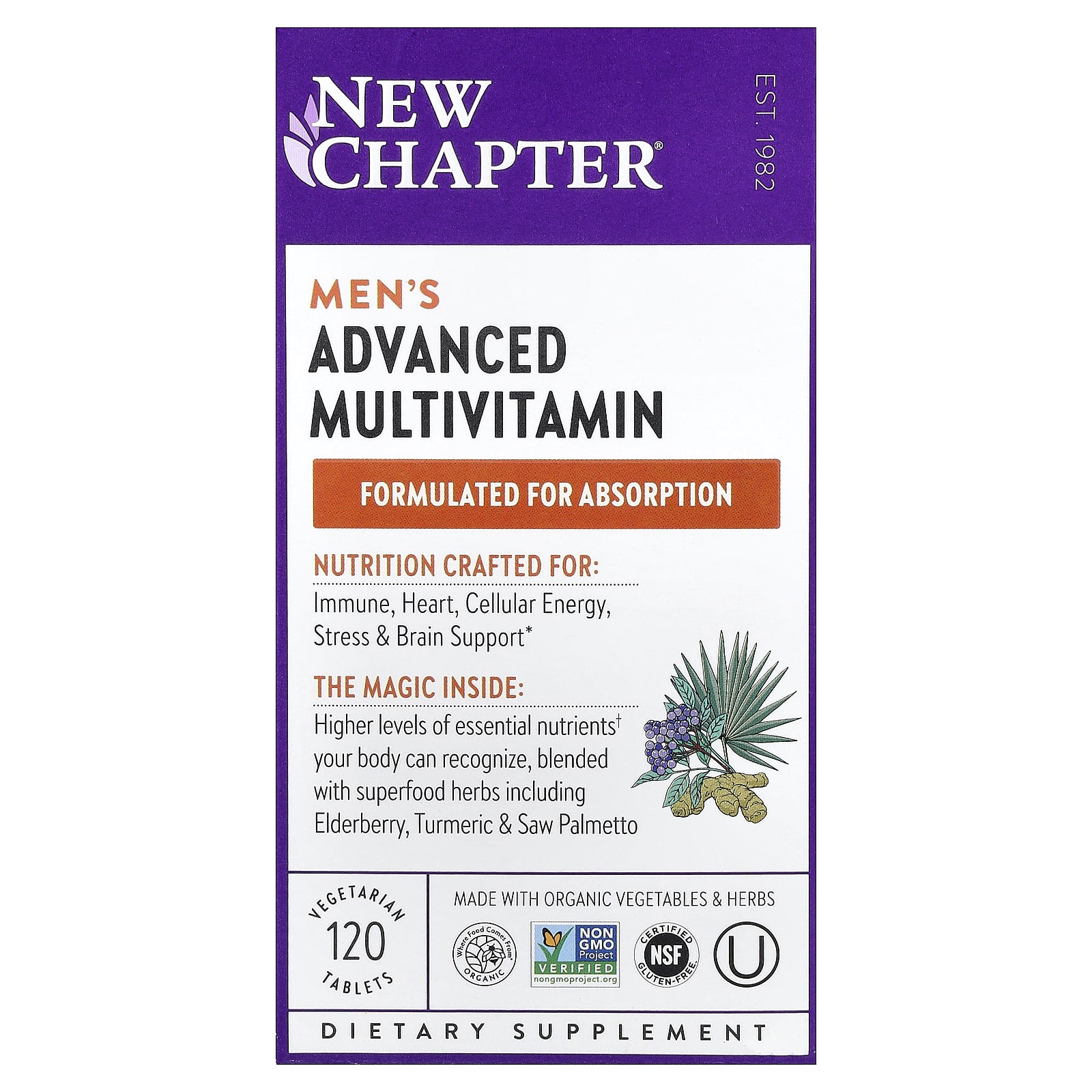 Мужские мультивитамины New Chapter Men's Advanced, 120 растительных таблеток — фото 6